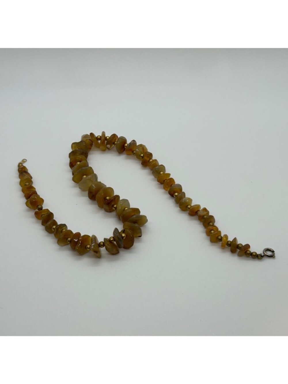 Vintage Amber Nugget Necklace Graduated Honey Chips Gemstone Boho Statement - Picture 14 of 16